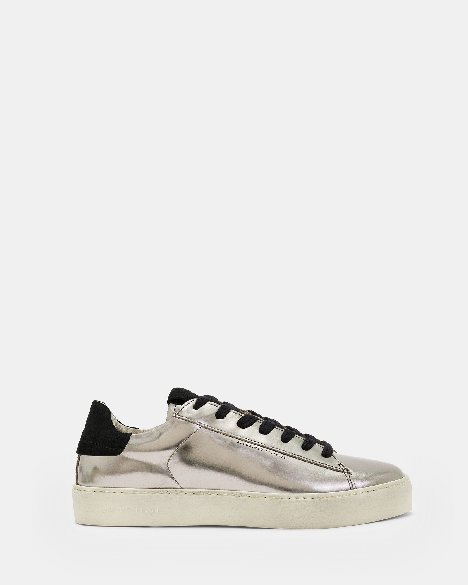 Sheer Metallic Leather Sneakers Silver/Gold