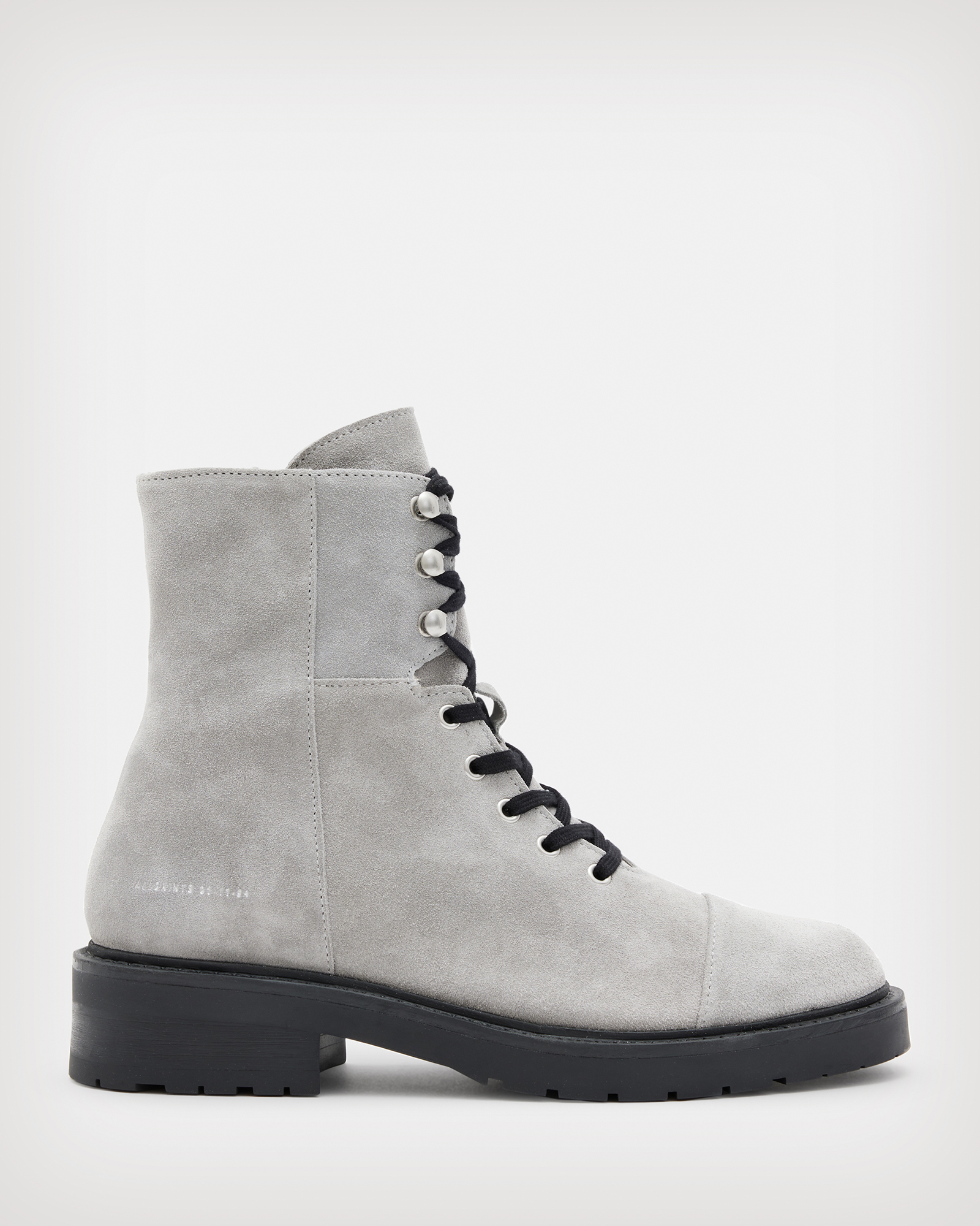 Allsaints Dusty Suede Boots In Warm Grey