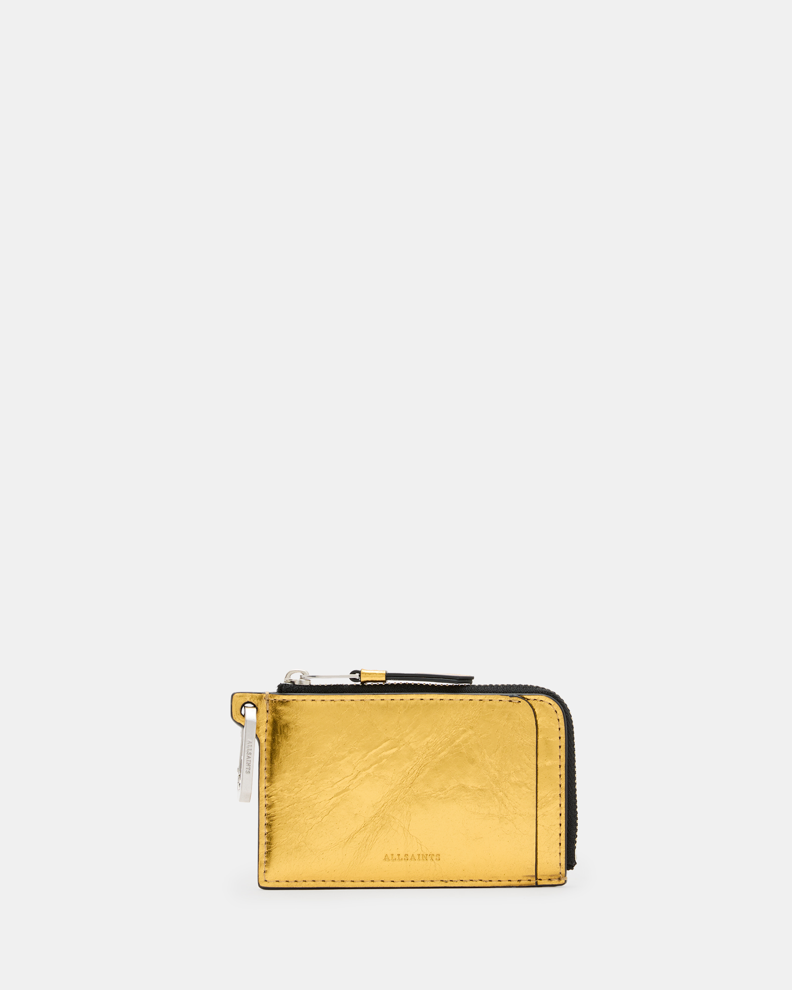 Allsaints Remy Leather Wallet In Warm Gold