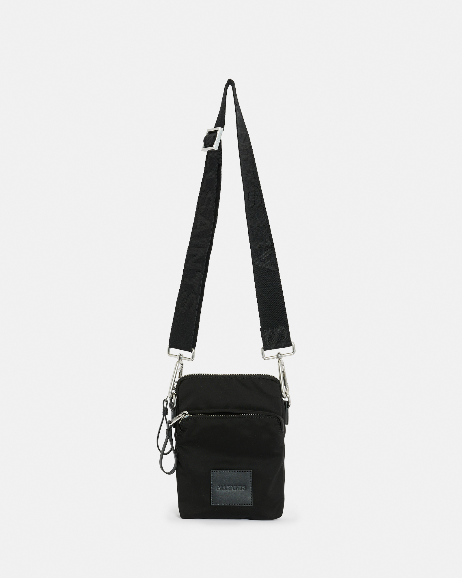 Falcon Recycled Logo Patch Pouch Bag Black | ALLSAINTS US