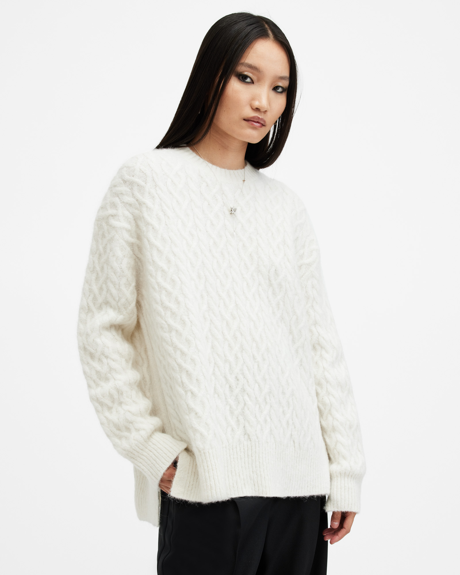 All saints shops cable knit sweater