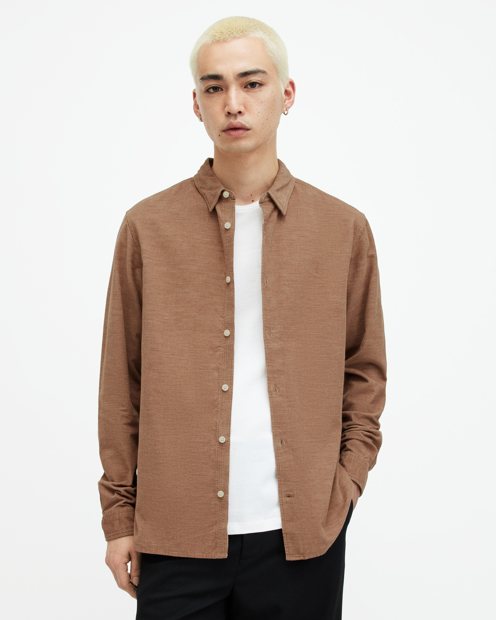 Lorella Corduroy Ramskull Slim Fit Shirt CAMEL BROWN