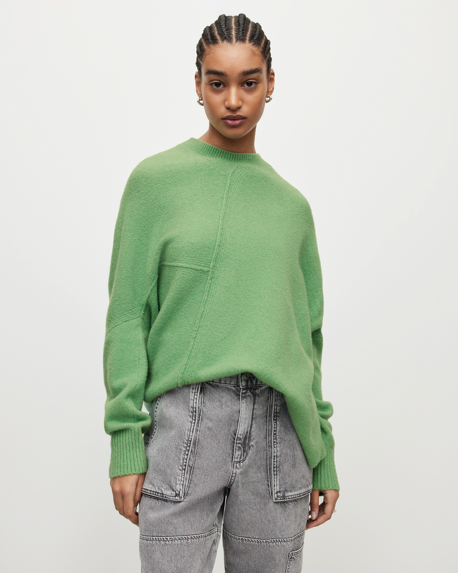 Lock Crew Neck Sweater APPLE GREEN | ALLSAINTS US